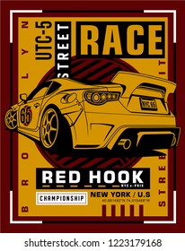 race typography art,vector design illustration