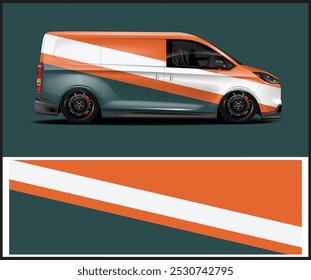 Diseños de calcomanía de envoltura de coche de la furgoneta de carreras. Carreras Abstractas y deportes 