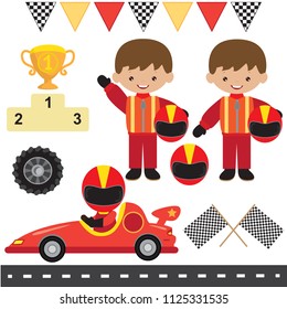Race vector cartoon illustration