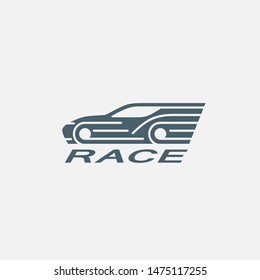 Race vector icon symbol . Simple design car logo template

