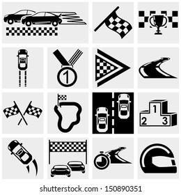 Race vector icons set on gray