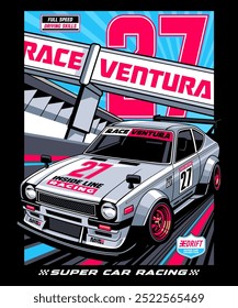 Race Ventura Super Car Racing Illustration Design