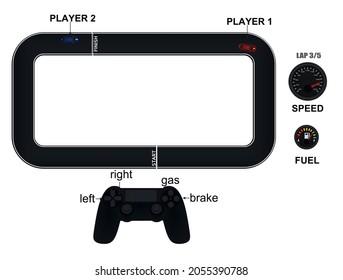 Race video game. vector illustration