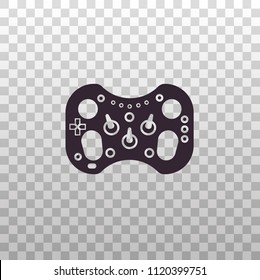 Race wheel black silhouette icon on isolated transparent background. Steering wheel game controller for race applications - vector sign or symbol in outline design.