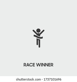 race winner icon. race winner vector on gray background