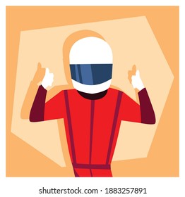 Racecar Driver Person Design, Worker Professional Working Occupation Job Corporate Employee And Service Theme Vector Illustration