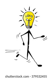Raced to seek ideas. Use creative idea and different concept. Vector illustration.