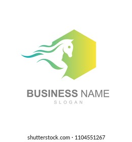 the racehorse logo with maximum speed, logo ready to use