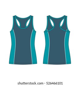 Racer Back Sport Tank Top Template Stock Vector (Royalty Free ...