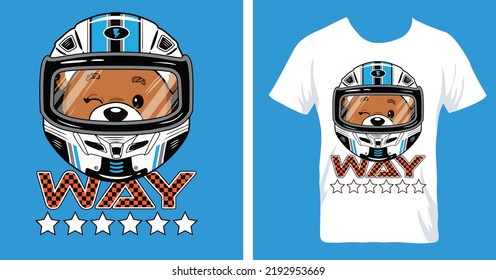 racer bear boy print design