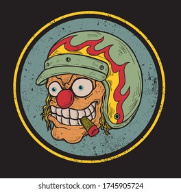 racer clown engine smoke vector