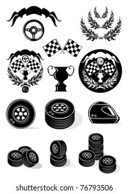 Racer collection, vector, gray scale