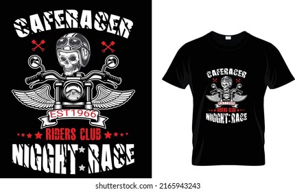 Café Racer Est. 1966 Riders Club Night Race T-shirt Design 