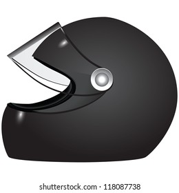 Racer helmet - accessory athlete uniforms. Vector illustration.