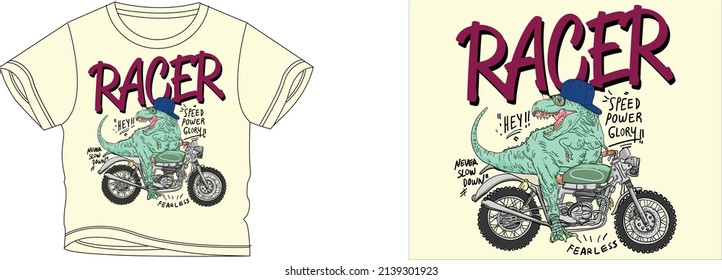 racer hey!! speed power glory never slow down fearless-1 t-shirt design background color is a light yellow and t-shirt color is a  beautiful color and beautiful design