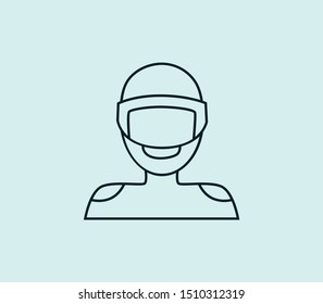 Racer icon line isolated on clean background. Racer icon concept drawing icon line in modern style. Vector illustration for your web mobile logo app UI design