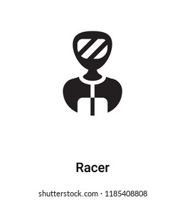 Racer icon vector isolated on white background, logo concept of Racer sign on transparent background, filled black symbol