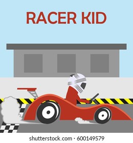 Racer kid illustration