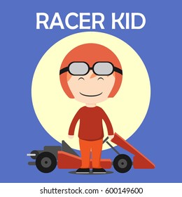 Racer kid illustration