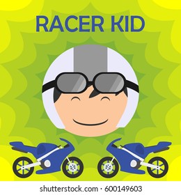 Racer kid illustration