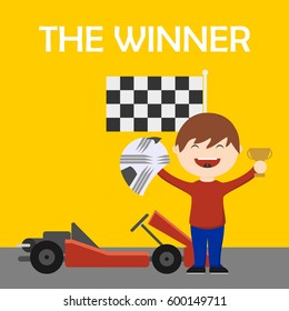 Racer kid illustration