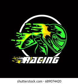 Racer Logo Racing Logo Helmet Racing Stock Vector (Royalty Free ...