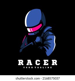 Racer mascot logo design illustration design vector