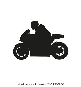 Racer on a motorcycle. Vector silhouette