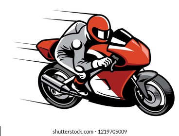 racer riding his sportbike