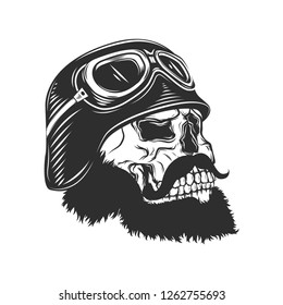 Racer scull in helmet isolated on white background.Vector illustration.