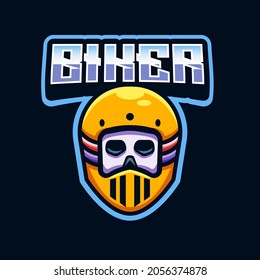 Racer Skull Head Logo Illustration