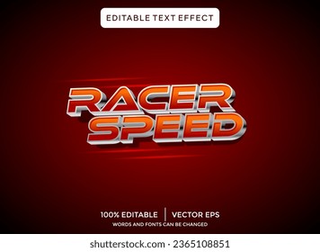 racer speed 3D text effect template	