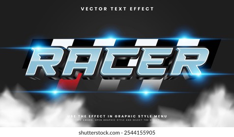 Racer speed editable text effect Template Suitable for champion Theme