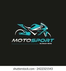 Racer sportbike wheelie logo template,vector illusrtation