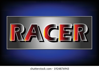 Racer text for your t-shirt vector design.