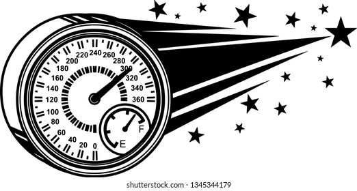 Racer Vehicle Engine Gauge Racing Meter Motion Moving Effect With Speed Line Trails