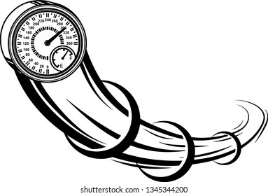 Racer Vehicle Engine Gauge Racing Meter Motion Moving Effect With Speed Line Trails