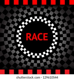 Race-square-black-background, vector illustration 10eps