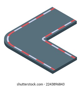Racetrack corner icon isometric vector. Car race. Speed formula