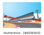 Racetrack. Daytime racing course for carrying ground. A racing track for speed racing