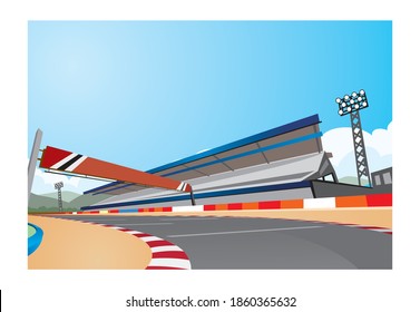 Racetrack. Daytime racing course for carrying ground. A racing track for speed racing