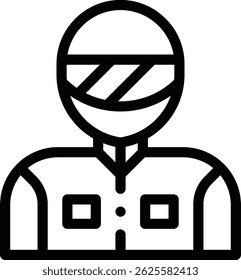 Rennstreckensymbol. Design mit dünnen linearen Stilen einzeln auf weißem Hintergrund