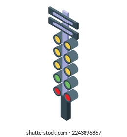 Racetrack lights icon isometric vector. Car track. Auto finish