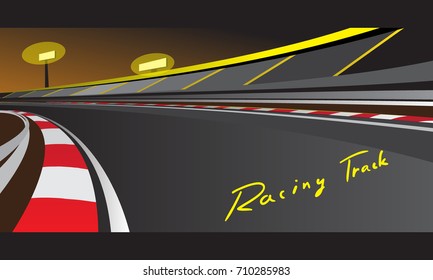 racetrack at night vector