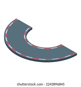 Icono de pista de carreras vectores isométricos. Pista de auto. Circuito de carreras