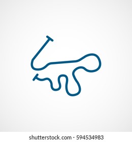 Raceway Race Track Blue Flat Icon On White Background