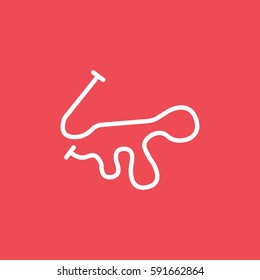 Raceway Race Track Flat Icon On Red Background