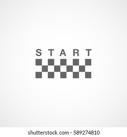 Raceway Race Track Start Icon On White Background