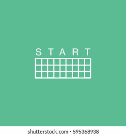 Raceway Start Line Icon On Green Background