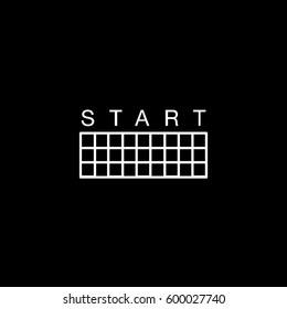 Raceway Start Line Icon On Black Background
